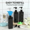 thumbnail image 5 of Abaima 3 Pack 16oz Empty Pump Bottle Square, Shampoo And Conditioner Dispenser Bottle, 500ml Refillable Clear Shower Soap Dispenser Bottle With Silicone Funnels And Labels(Black-500ml), 5 of 7