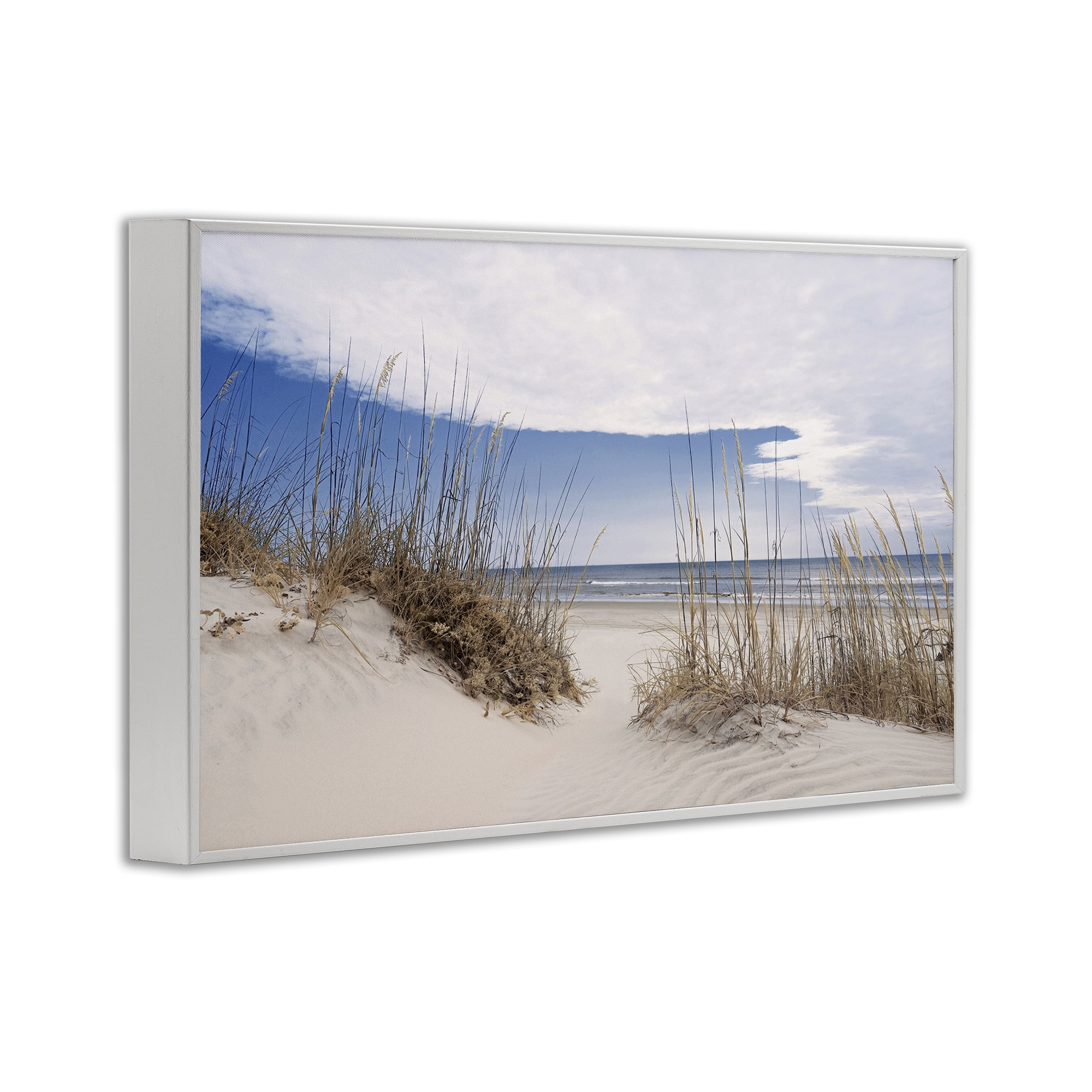 Stupell Industries Sea Oats Along Sandy Dunes White Framed Giclee Art, design by Natalie Carpentieri