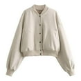 thumbnail image 5 of Womens Cropped Jacket Button Down Long Sleeve Winter Casual Coats Outerwear, 5 of 9