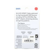 onn 2’ 4K UHD HDMI Cable