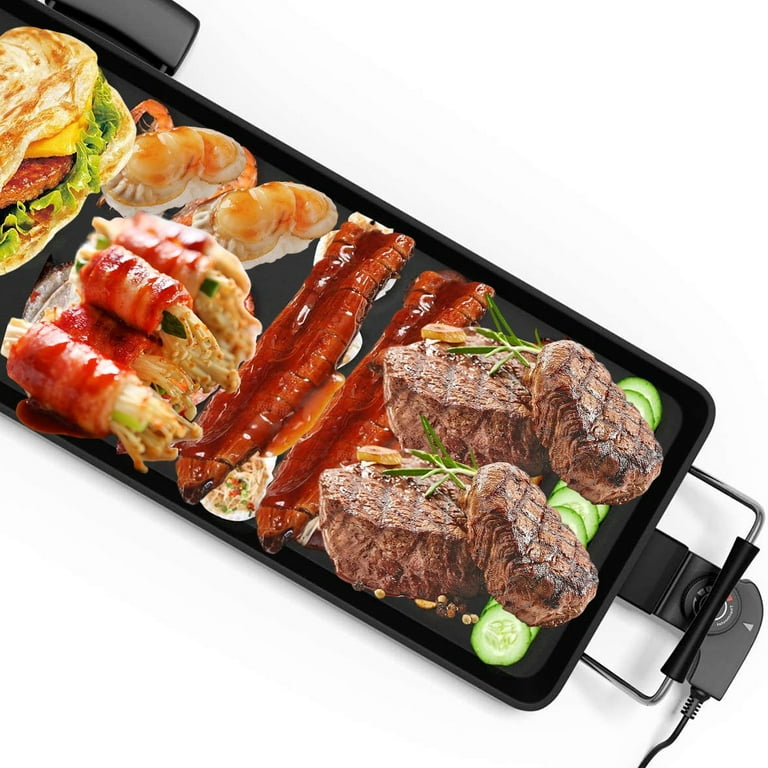 Giantex Large Electric Teppanyaki Table Top Grill Griddle, 35'' Indoor  Outdoor Nonstick BBQ Griddle w/5 Adjustable Temperature, Portable 2000W  Plate for Party/Home/Camping Cooking 