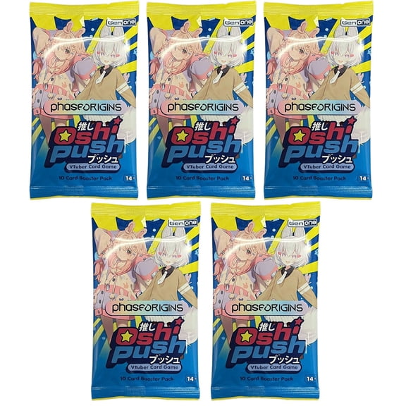 Oshi Push VTuber Card Game - Gen One Phase Origins - BOOSTER PACKS [5 Pack Lot]