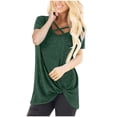 thumbnail image 2 of Babysbule Women's Fashion Solid Tops V Neck Short Sleeve Casual Loose Womens Summer Tops, 2 of 6