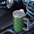thumbnail image 6 of Green Christmas Snowflake Pattern Tumbler with Handle and Lid,40oz Double Wall Vacuum Insulated Tumbler,Cups Gift for Women and Men, 6 of 7