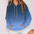 thumbnail image 3 of Fall Hoodies for Womens Fashion Gradient Color Sweatshirts Casual Loose Outdoor Hooded Jackets Round Neck Long Sleeve Hoody Sweatshirt Pullover Winter Outwears Plus Size with Pocket, 3 of 7