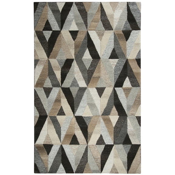 Gatney Rugs Village Area Rug SK337A Gray Mirrored Diamonds 9' x 12' Rectangle