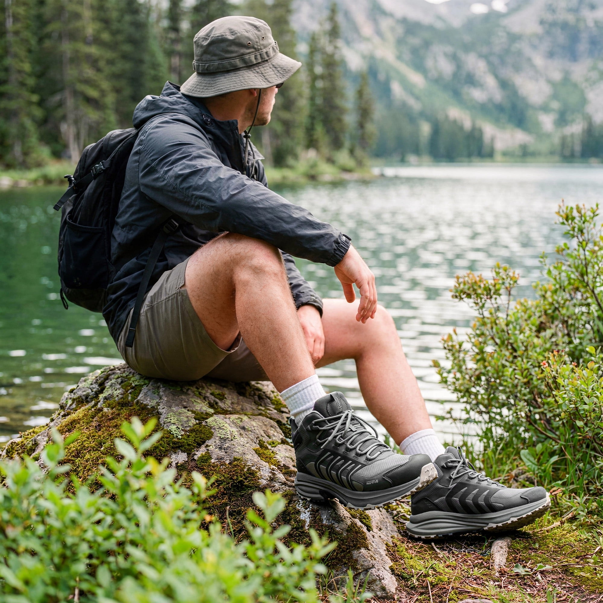 NORTIV 8 Men's Waterproof PRO Hiking Boots Lightweight Outdoor Trekking Camping Climbing Shoes for All Day Comfort Armadillo FieldLite