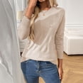 thumbnail image 2 of Timegard Tops for Women Fall Long Sleeve Comfy Knitted Fitting Solid Color Casual Sweaters Pullover, 2 of 4