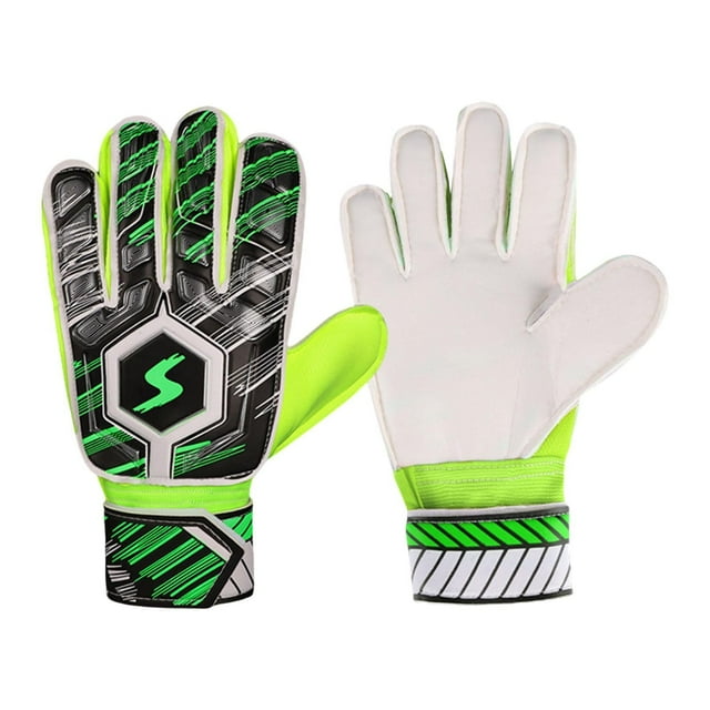 Guantes de fútbol Guantes Guantes de fútbol Guantes de protección de los dedos Accesorios de equipo de protección Guantes de entrenamiento para niños Tamaño verde 8