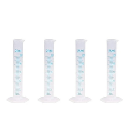 

4X Measuring Cylinder Plastic Graduated Tube Tool for Lab(25Ml)
