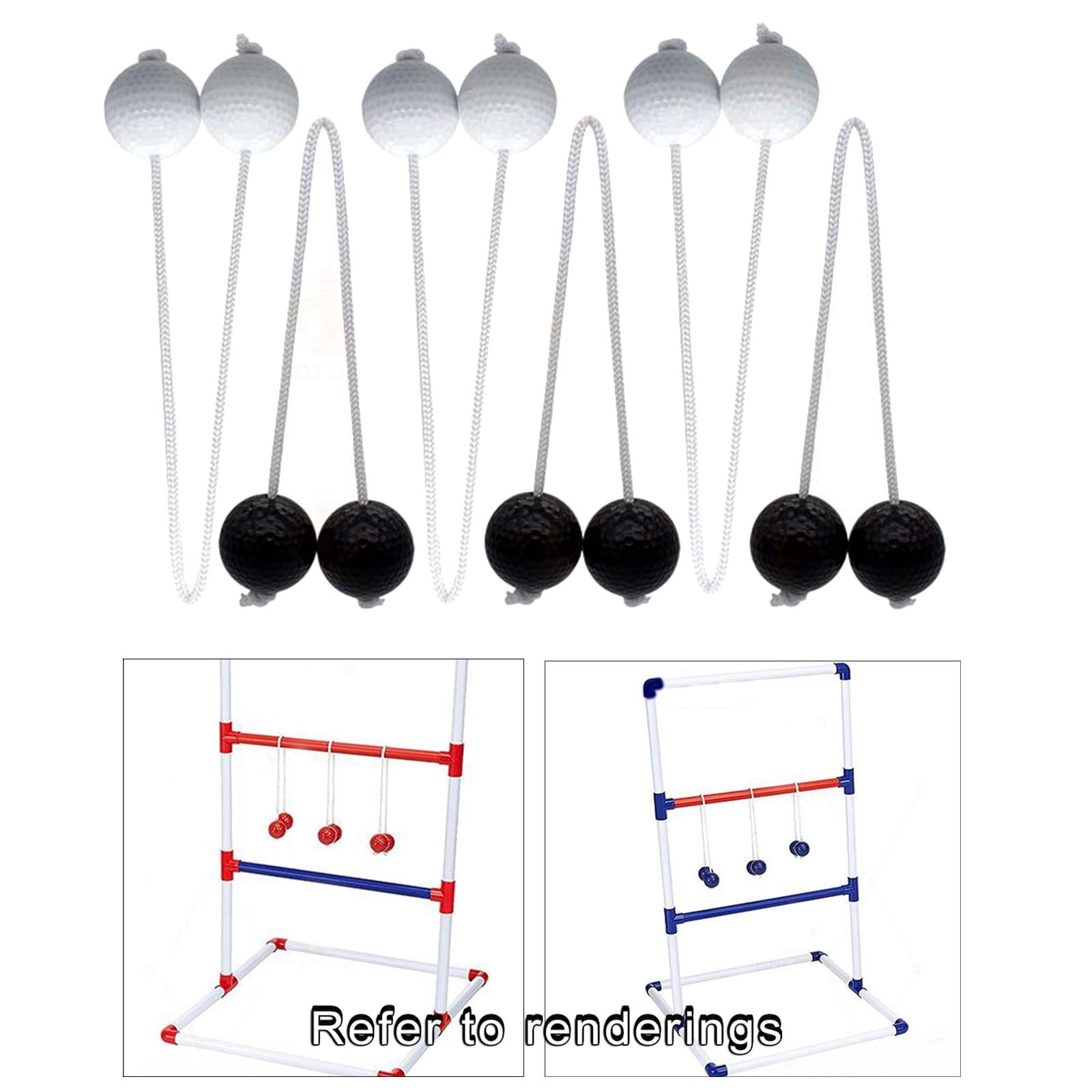 DimyFew 6 Pieces Ladder Ball for Kids Adults Family Outdoor Lawn Yard Beach Game Bola Strands Black and White