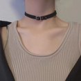 thumbnail image 5 of Gargantilla de cuero PU, hippie boho, collar de gargantilla negra con capas de cuero sintético, regalo de joyería para mujeres, niñas, 5 of 5
