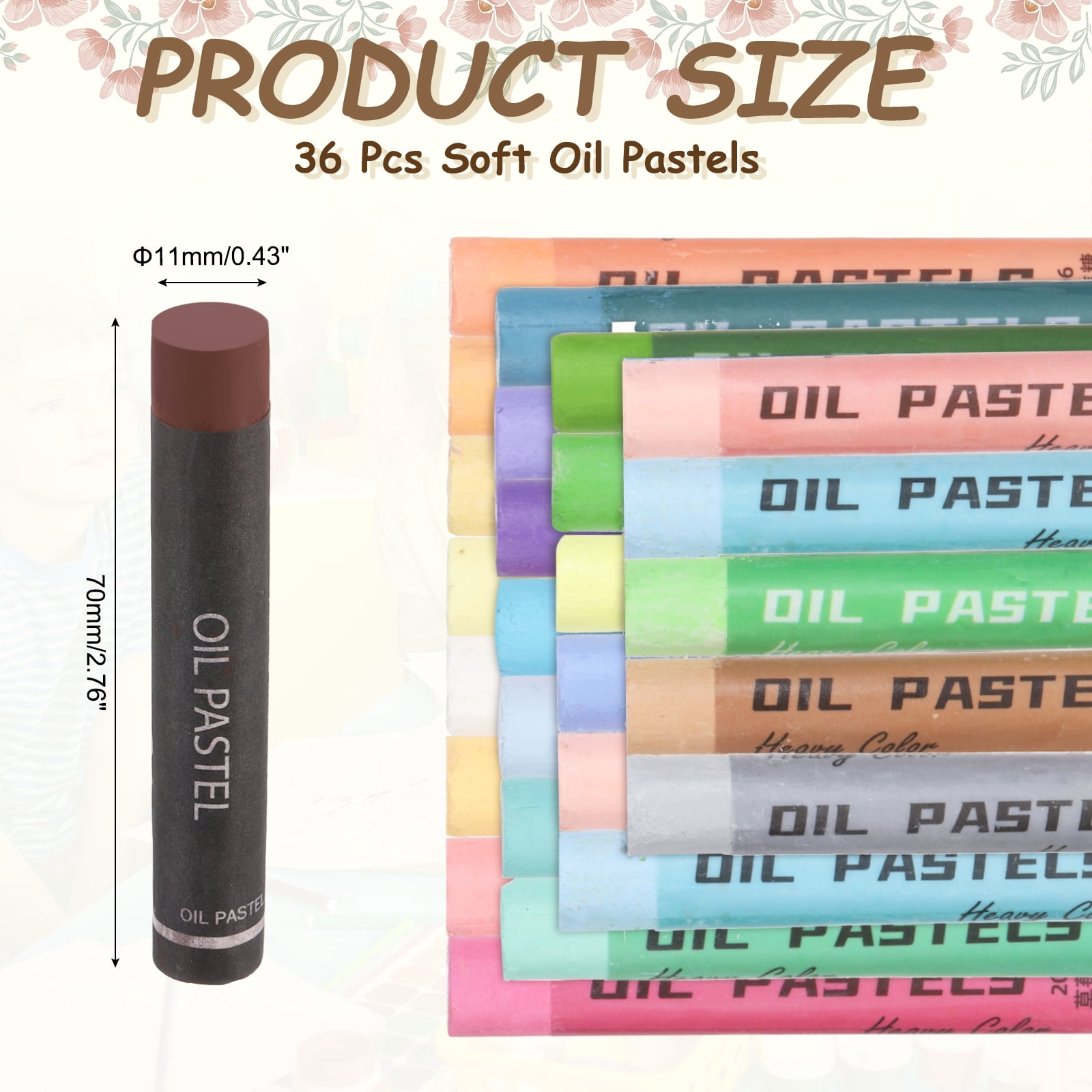 Uxcell Soft Oil Pastels, Oil Pastel Crayons Vibrant Color Blendable Art Supplies for Painting Drawing Blending Painting Artists Beginners Professional(Dark Brown, Pack of 36)