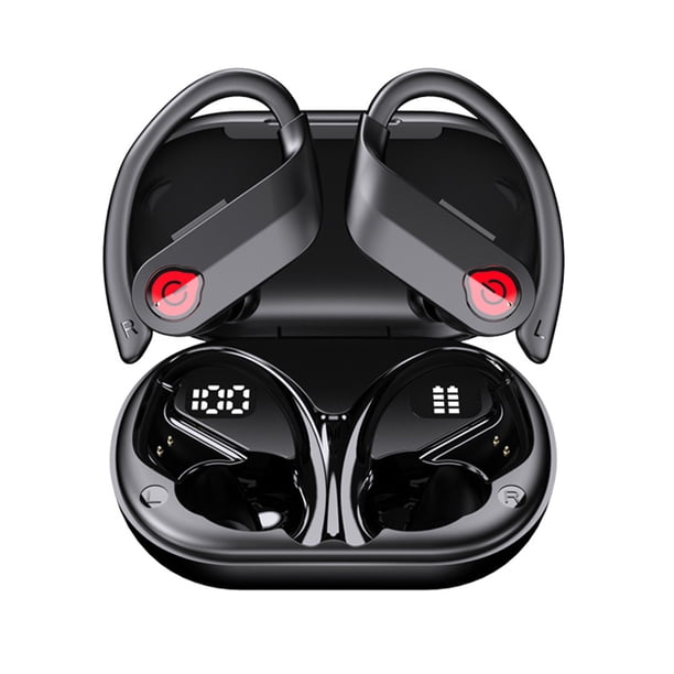 Auriculares Bluetooth Auriculares inalámbricos deportivos, Auriculares supraurales Bluetooth 5.3 con gancho para la oreja con pantalla LED Auriculares Bluetooth resistentes al agua 2023