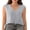 Gray, variant on Women Basic Tank Tops Casual Solid Color Vest Button Front Chemise V-Neck Sleeveless Crop Tops Trend Clothes for Summer
