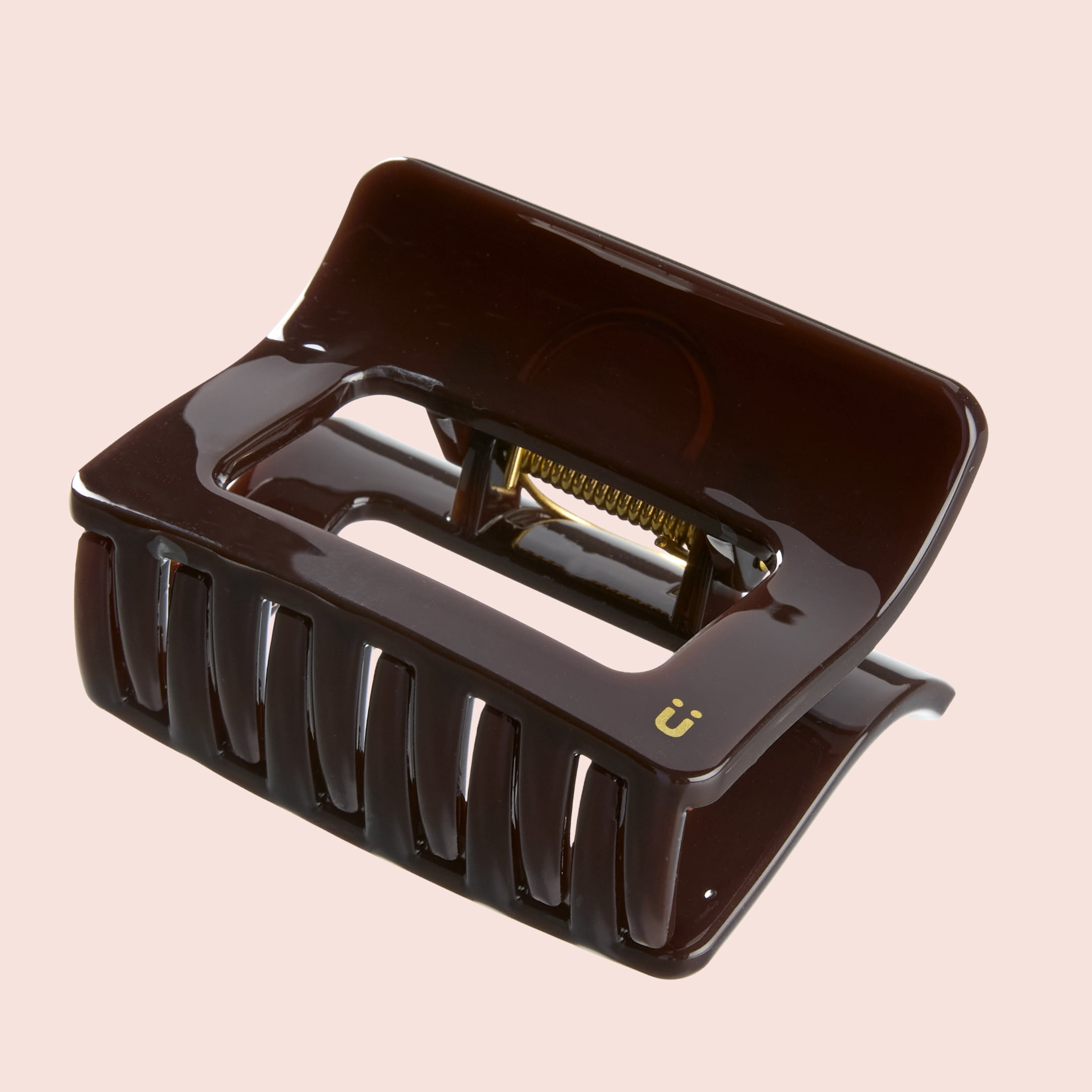 Scunci Luxe by Conair Modern Square Claw Clip, Espresso Brown, Open Rectangle Design, 1 Count