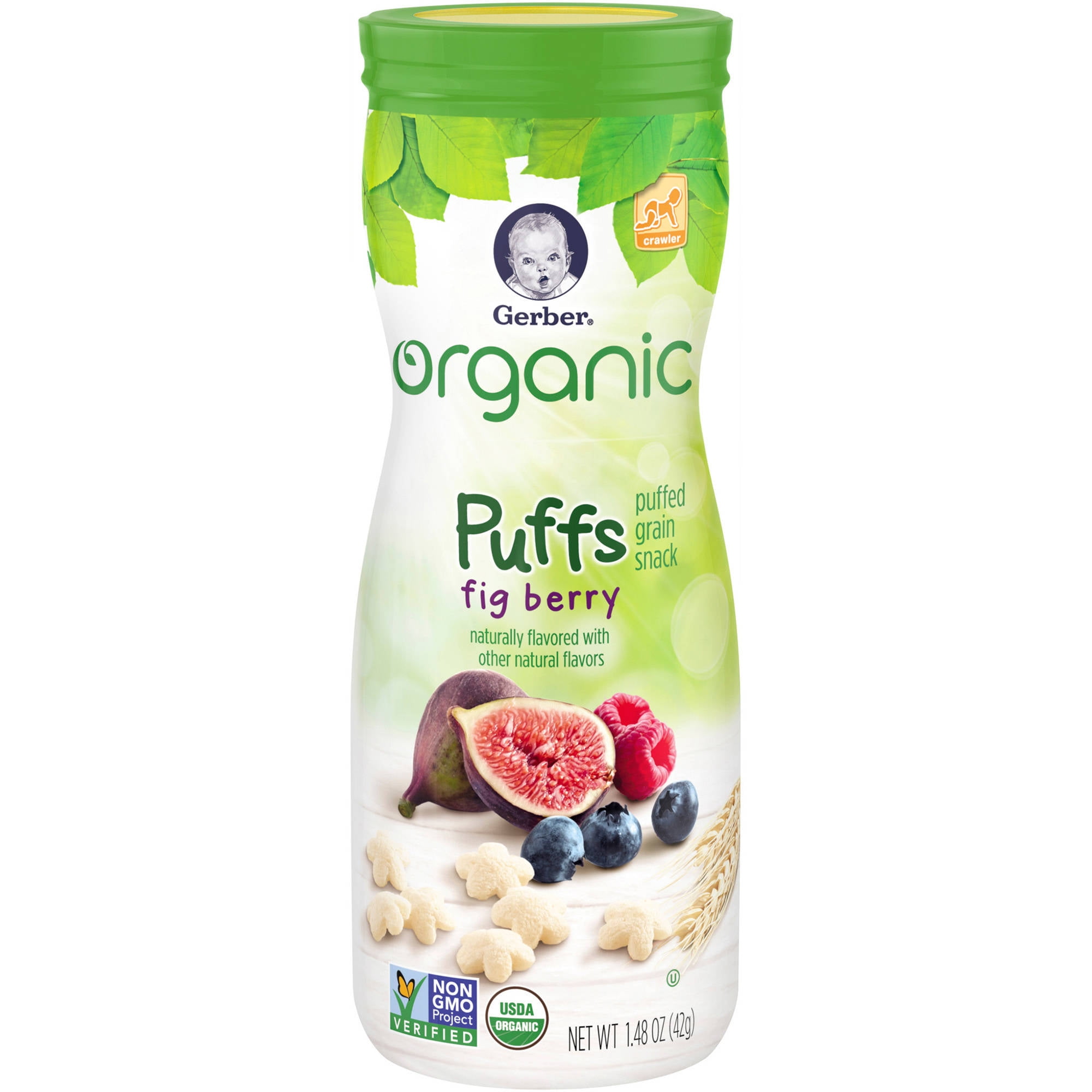 Gerber Organic Puffs Fig Berry, 1.48 OZ by Gerber