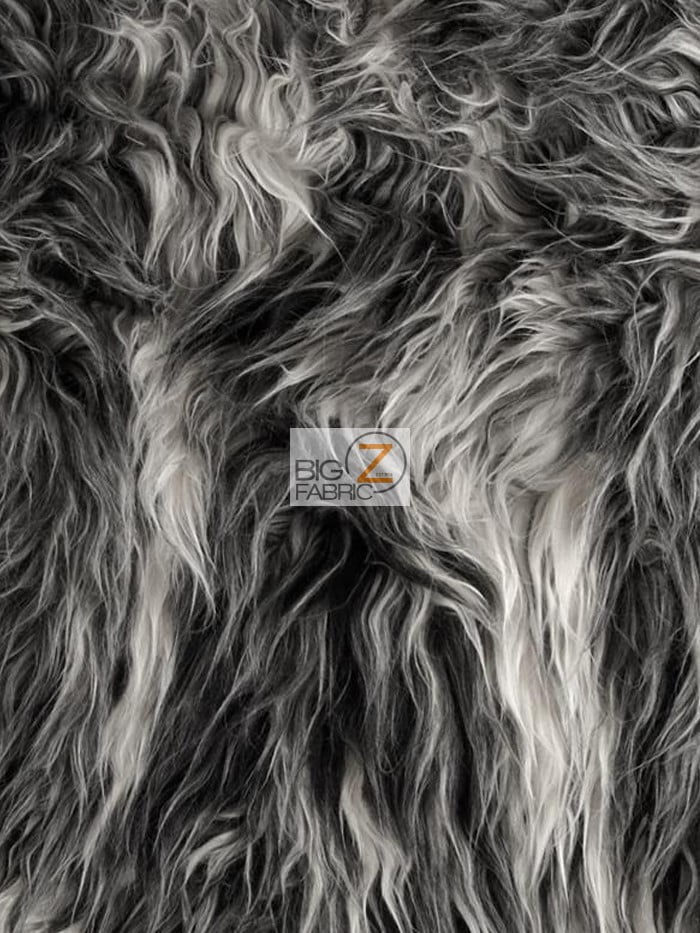 Faux Fake Fur Solid Mongolian Long Pile Fabric / Frost / Sold By The