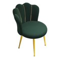 thumbnail image 3 of Silla de tocador con asiento tapizado, cómoda silla de comedor con patas de Metal para cafetería, dormitorio, vestidor Verde, 3 of 9