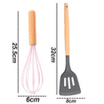 thumbnail image 2 of utensilio antiadherente del silicón de 2 piezas, artilugios de cocina, mango de madera BPA-Libre a prueba de calor no tóxico, 2 of 5