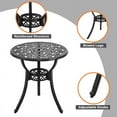 thumbnail image 5 of Nuu Garden  3-piece Black Cast Aluminum Patio Bistro Set vintage-inspired flower, 5 of 10