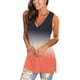 thumbnail image 3 of Camisetas sin mangas para mujer con cuello en V, camisetas sin mangas, camisetas sin mangas con abertura lateral floral Ormromra WMZL-1646-26, 3 of 5