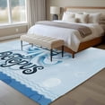 thumbnail image 5 of Summer Blue Ocean Octopus Washable Living Room Rugs 5'x8', Nautical Watercolor Sea Waves Bubble Low Pile Throw Large Area Rug Non-Slip Sturdy Edge Binding Carpet for Living Room Kitchen Office, 5 of 9