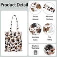 thumbnail image 5 of Reusable Cow Print Shopping Tote Bag - Foldable Grocery Bag with Large Capacity (16x15), Eco-Friendly Washable Fabric Tote for Farmhouse & Country Style Lovers, 5 of 5