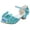 Blue, variant on Sparkle Princess Sandals for Girls Buckle Strap Low Heel Peep Toe Rhinestone Bow Spring Summer Dressy Casual Shoes