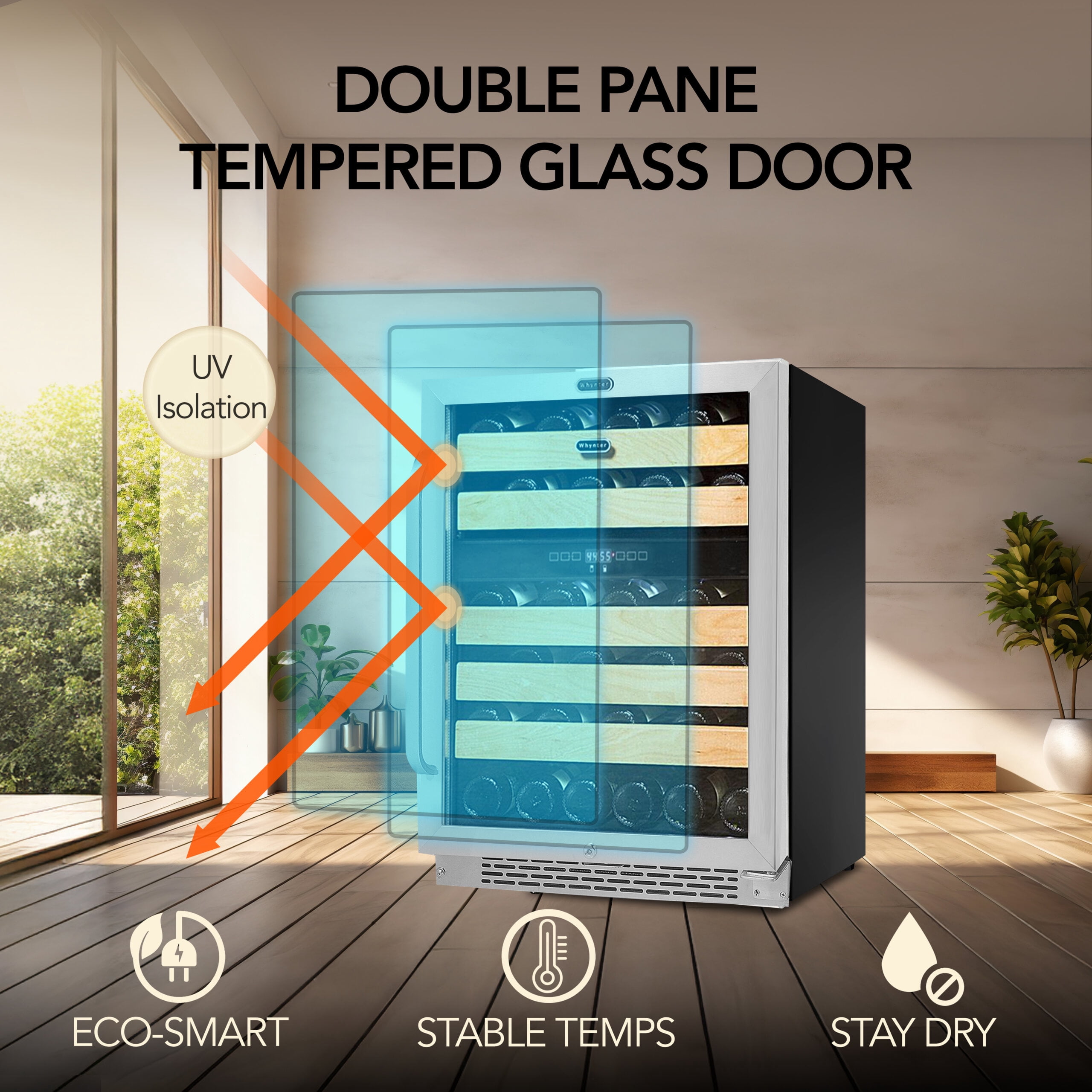 Whynter 24" 46 bottle Dual Temperature Zone Built-In Wine Refrigerator BWR-462DZ/BWR-462DZa
