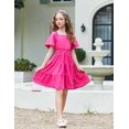 thumbnail image 6 of Arshiner Girls Dress Cut Out Shirred Ruffle Hem Summer, 6 of 8