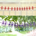 thumbnail image 6 of Portable Elastic Windproof Drying Clothes Hanger Clothes Line with 12 Clips Pink PP Steel Wire, 6 of 8
