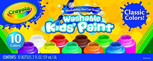 Crayola Washable Kids Paint Set of 10 Bottles (2 fl oz/59ml)
