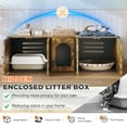 thumbnail image 3 of YODOLLA Double Litter Box Enclosure for 2 Cats with Storage, Brown, 3 of 10