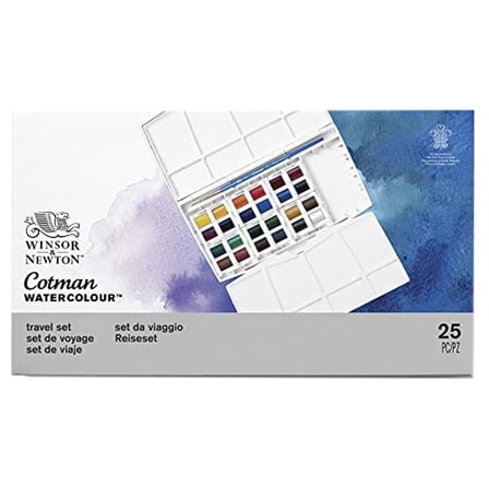 Winsor & Newton Cotman Watercolor - Painting PLUS 24 Half Pan Set