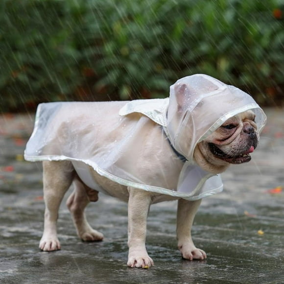 Dog Raincoat with Reflective Buttons, Rain/Water Resistant, Adjustable Drawstring, Removable Hood, Size S to L Available