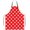 Red White Polka Dot, variant on Tribal Ethnic Tie Dye Adjustable Apron with 2 Pockets, Spiral Colorful Chef Bib for Garden Cooking Painting