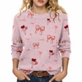 thumbnail image 5 of VISALY Valentine's Sweaters Love Print Heart Sweater with Bow Casual Sweaters Trendy Plain Sweaters Loose Casual Pullover Sweater Casual Sweater Soft Sweaters Fitted Pullover Sweater Pink Xl, 5 of 9