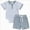 D41-Blue, variant on 6-9 Months Newborn Baby Boy Summer Clothes Button Short Sleeve Romper Bodysuit Shorts Set Toddler Soft Outfit Pink
