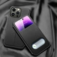 thumbnail image 7 of Allytech For iPhone 14 Pro Synthetic Leather Case Ultra Thin Flip with Magnetic Closure, 2 Viewing Windows and Stand Function Case Cover Compatible with iPhone 14 Pro (6.1 inch), Black, 7 of 7