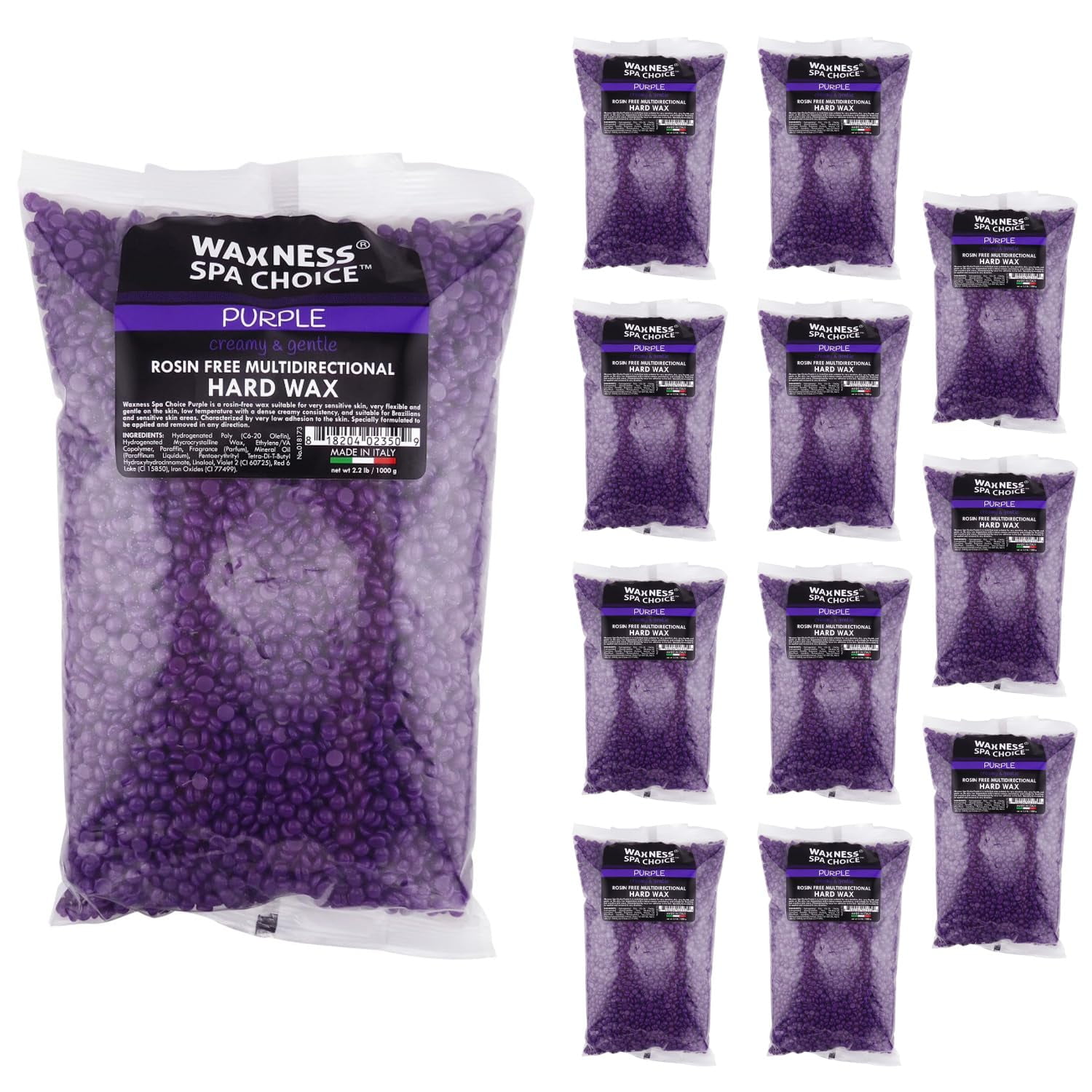 Waxness Spa Choice Rosin Free Multidirectional Hard Wax Purple 26.4 lb / 12 kg