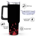 thumbnail image 2 of Cherry Blossom Red Floral Stainless Steel Insulated Mug with Lid and Handle, 30oz, 2 of 4