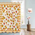 thumbnail image 5 of Fall Shower Curtain Maple Leaf Shower Curtains for Bathroom Orange Buffalo Plaid Check Bath Curtains Sets for Autumn Thanksgiving Seasonal Bathroom Decor Polyester Fabric Waterproof 72 x 84 in, 5 of 6