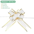 thumbnail image 2 of 20pcs Ribbon Pull Bows 8 Inch Bows for Wedding Baskets Gold Edge, White, 2 of 7