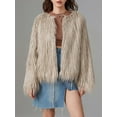 thumbnail image 3 of FOCUSNORM Women Faux Fur Coat Solid Color Open Front Long Sleeve Plus Size Jacket Warm Winter Outwear, 3 of 9
