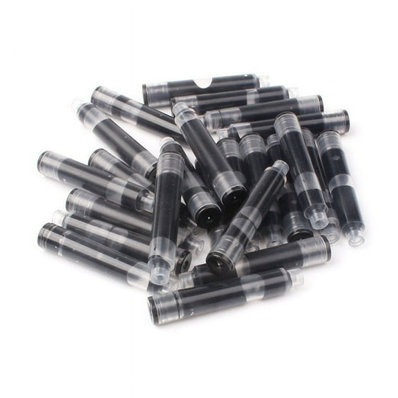 SIYTUAU Pen Ink Refills Replacement Short Portable European Standard Small Diameter 2.6Mm Ballpoint Pen Refills 35Ml Black Ink 25 Pack Cartridges balck