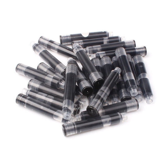 EGNMCR Stylos 25 Pcs Courts Portables Norme Européenne Petit Diamètre 2,6mm Pen Ink Recharges de Remplacement 35ML Pen Ink