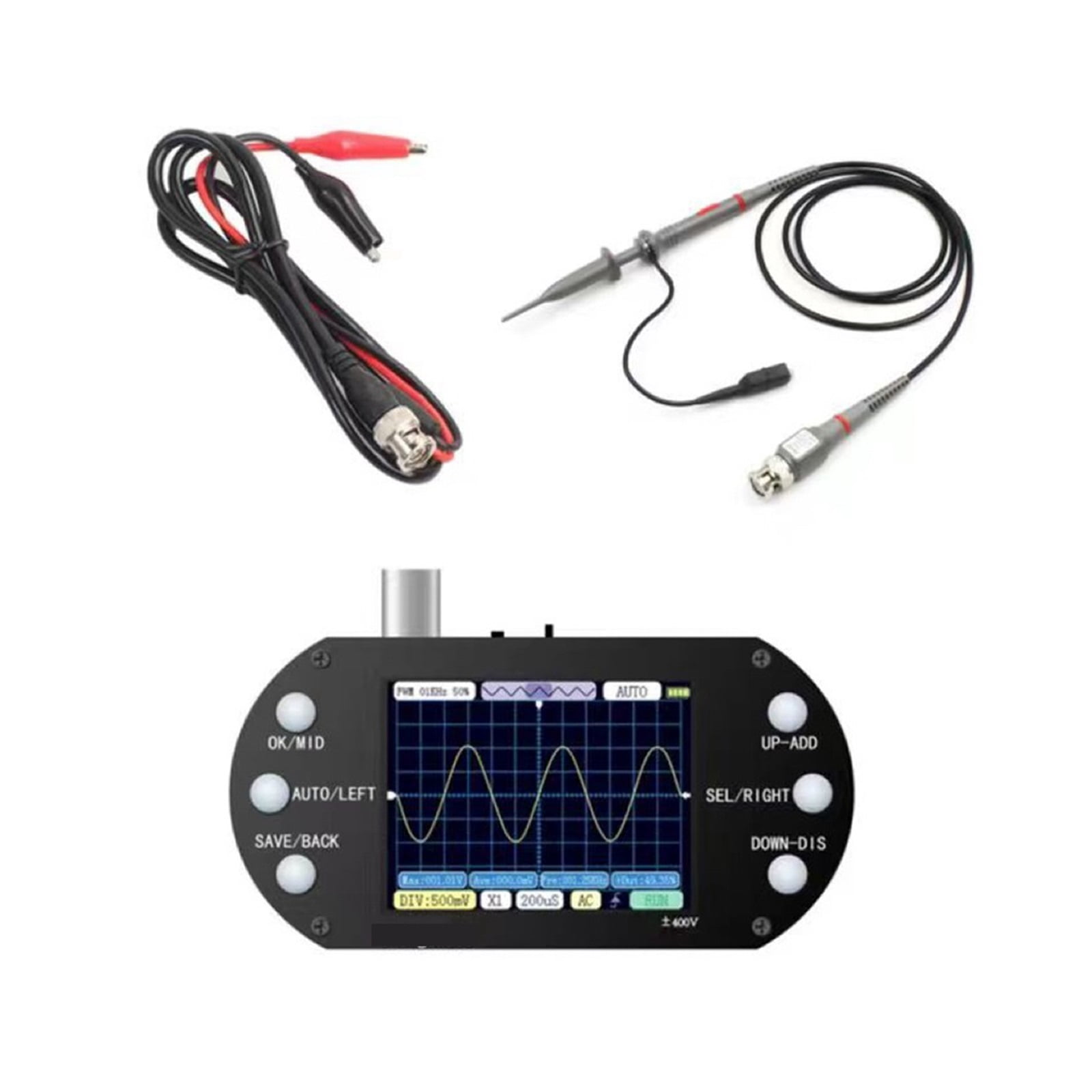 Digital Oscilloscope 2.5Mhz Sampling Rate 200Khz Bandwidth Support 80Khz PWM 2.4inch Screen for Electronic Repair DIY ,Professional Designed