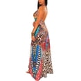 thumbnail image 3 of Uhndy Women Bohemian Halter V-Neck Maxi Dresses Vintage Printed Ethnic Style Summer Long Dress Party Holiday Beach Sundress High Low Hem Dress, 3 of 3