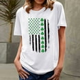 thumbnail image 4 of BLVB St Patricks Day Women Crewneck Short Sleeve Summer T-Shirt Casual Basic Shamrock Clover Printed Tee Tops, 4 of 4